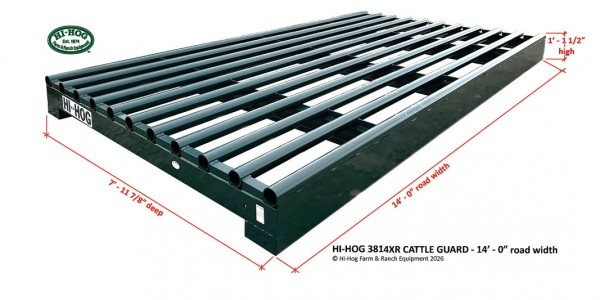 Industrial-grade 14-foot steel Cattle Guard manufactured in Canada for oilfield, forestry, municipal and agricultural applications.