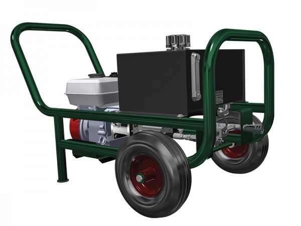 Easy start gas powered hydraulic pump Hi-Hog hydraulic squeeze chute gas power pack