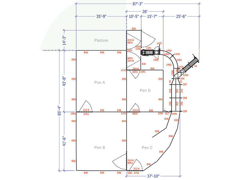 Sample Hi-Hog cattle handling system and corrals