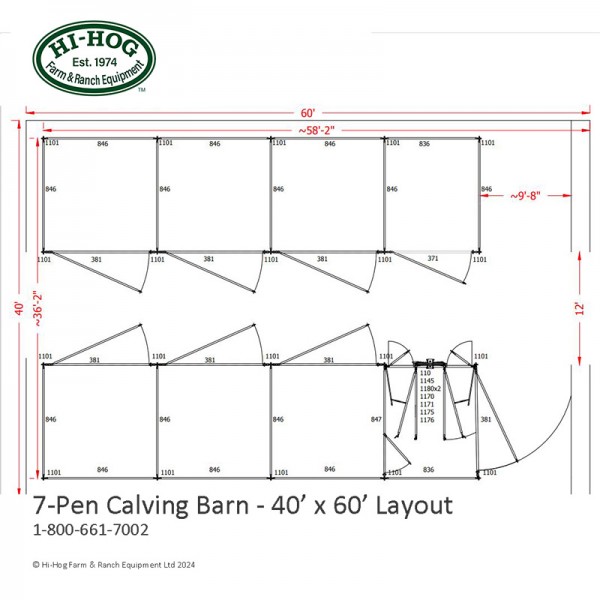 Set and tear down at the end of the calving season, move the gates and panels in your handling system a custom designed calving barn designed by Hi-Hog Farm and Ranch Eqquipment, the Outstanding Brand