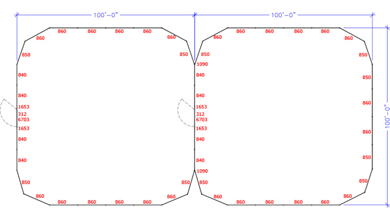 Hi-Hog Sample Cutting Horse Arena Design with two pens