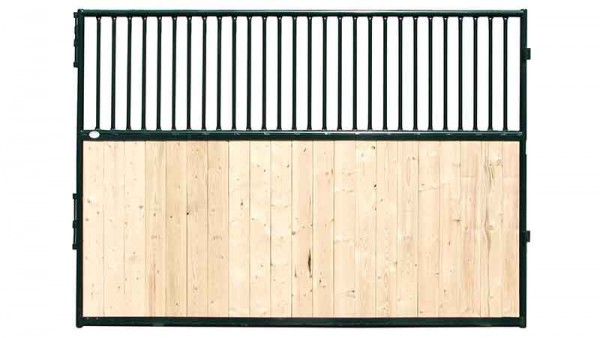 Horse Stall Fronts and Partitions come standard in 10′ and 12′ Heavy steel frame horse partition finished in Hi-Hog green