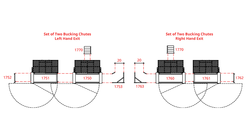 Hi-Hog Bucking Chutes Exploded Plan View