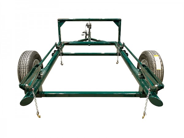 Hooks in the down position ready to receive a Squeeze Chute or Panel Transport Rack. a portable ranch transport trailer