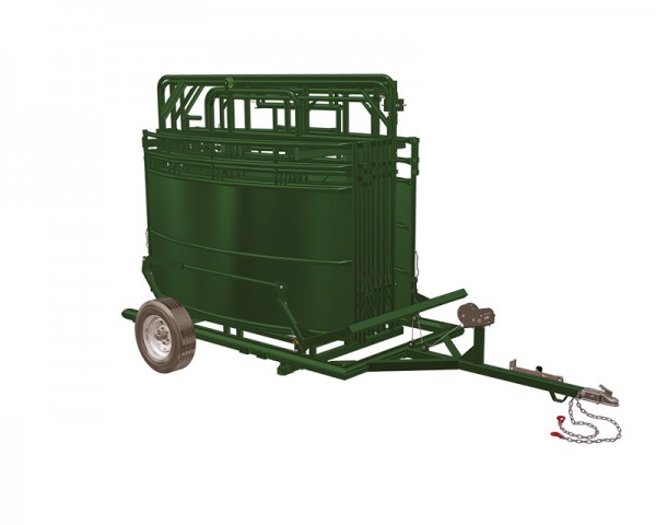 The #1574 Multi-Transport Trailer with the Optional #5538 System Transport Rack. System comes seperately. A multi-transport trailer capable of transporting most Livestock Handling Equipment around your ranch.