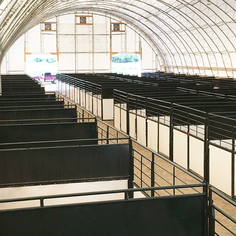 Portable Horse Stalls set up for an equine event at Century Downs Race Track.