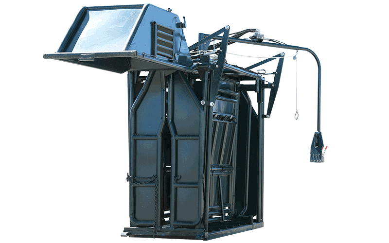 Hi-Hog Bison Squeeze Chute opens to the full width for superior flow