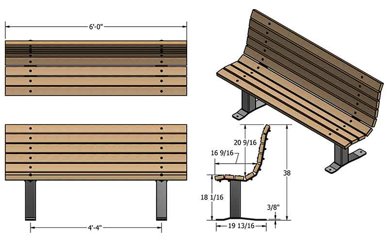 Hi-Hog Park metal park bench kit