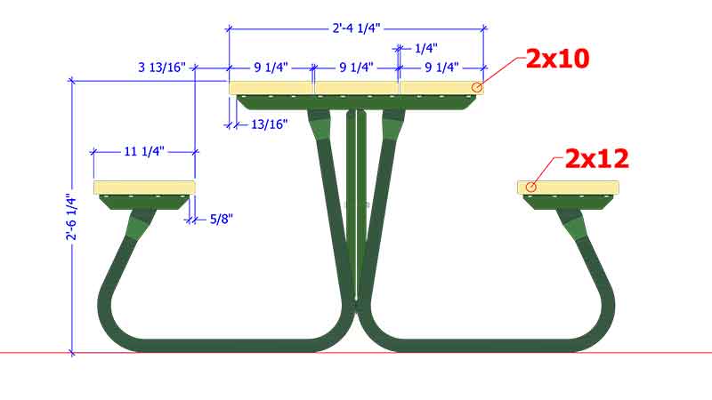 Picnic Table Frame Kit from Hi-Hog