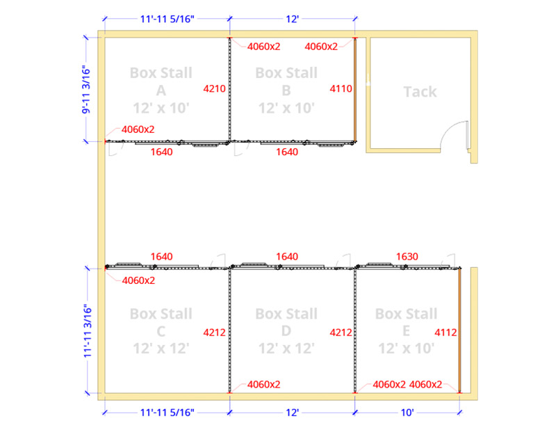 Hi-Hog Sample Horse Barn Plan - 02