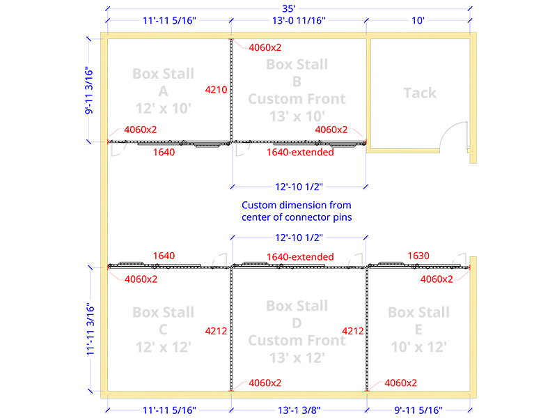 Hi-Hog Sample horse Barn with Custom Stalls
