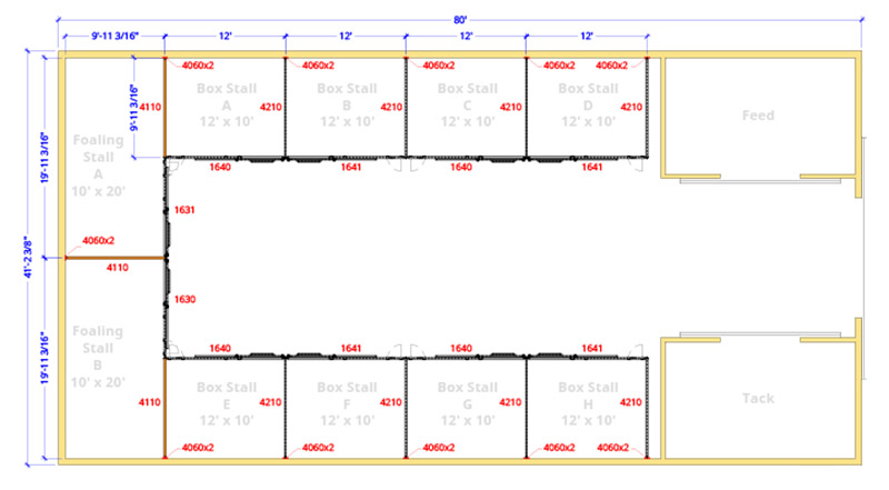 Hi-Hog Sample Horse Barn Plan - 06