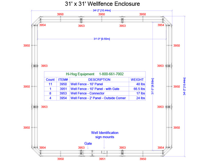 Sample 14 - 31'-3" x 31'-3" Hi-Hog Wellhead Enclosure