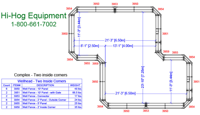 Sample 18 - Complex Hi-Hog Wellhead Enclosure With Two Inside Corners