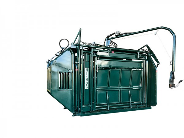 Hi-Hog Hydraulic Bison Squeeze Chute built from hi-tensile steel, designed for safe and controlled bison restraint. Hi-Hog Hydraulic Bison Squeeze Chute built from hi-tensile steel, designed for safe and controlled bison restraint.