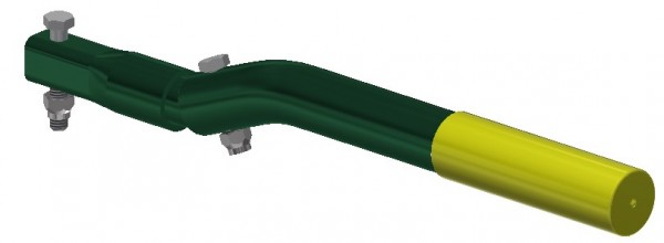 It is recommended to have the Handle kept in the straight position when used on the #1130 Calving Enclosure A handle for the control of a calving headgate