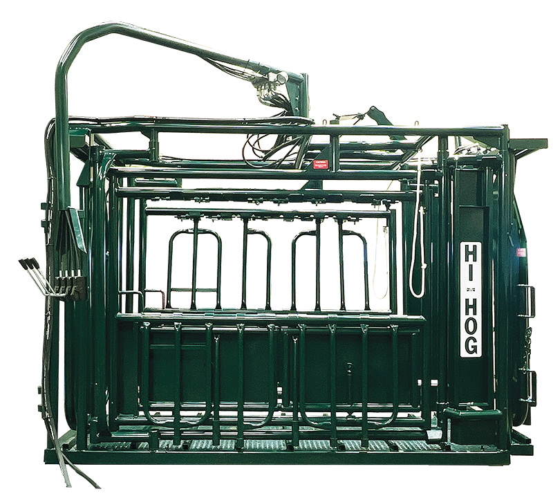 All four of the body access panels lay flat for complete animal access without interference. Hydraulic Squeeze Chute for Catching Cattle