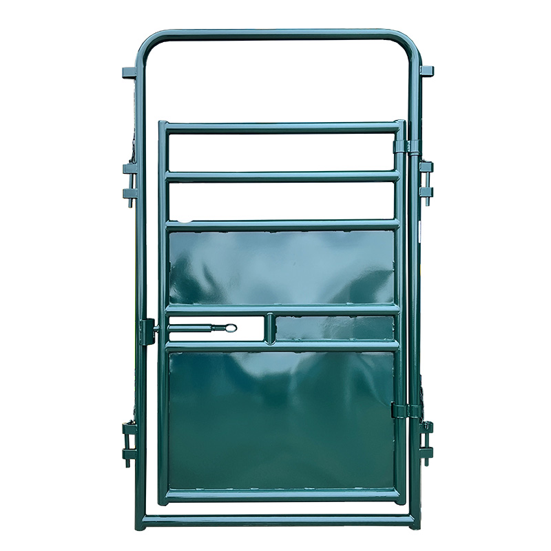 Versatile, put a #85 PASS Gate anywhere you need to sort or have access A steel gate for access to a cattle handling system