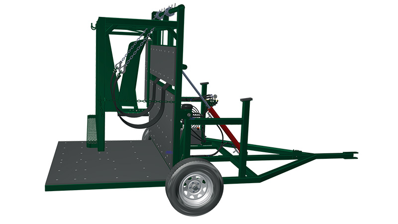 Manufactured from high-strength steel to support the weight and force of a bull, which can weigh up to 2,000 pounds (900 kg). a bull tipping table for rach operations
