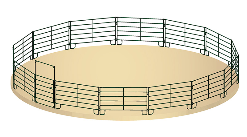 With no corners to lean into, horses naturally maintain rhythm, balance, and alignment as they circle Equine Round Pen by Hi-Hog Farm & Ranch Equipment