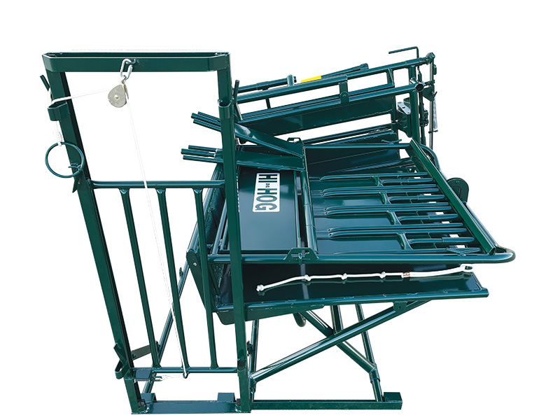 Hi-Hog's common connector system allows the entire alley to be pinned to an existing Hi-Hog System. Hi-Hog's Table for the safe treatment of calves in the field.