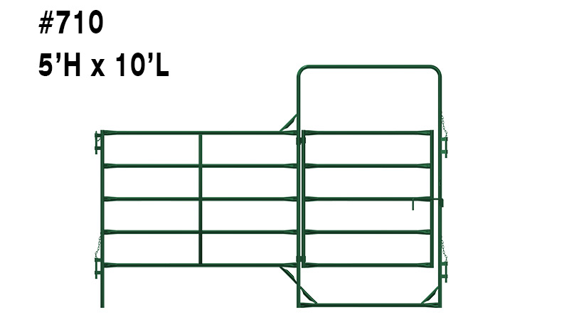 Stop climbing over fences, order a 10' Handy Panel with access gate a steel security fence made by hi-hog farm and ranch equipment
